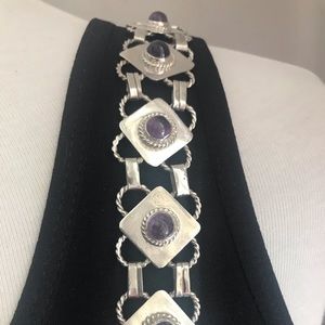 💜 Vintage Mexican Amethyst Bracelet Circa 1940s